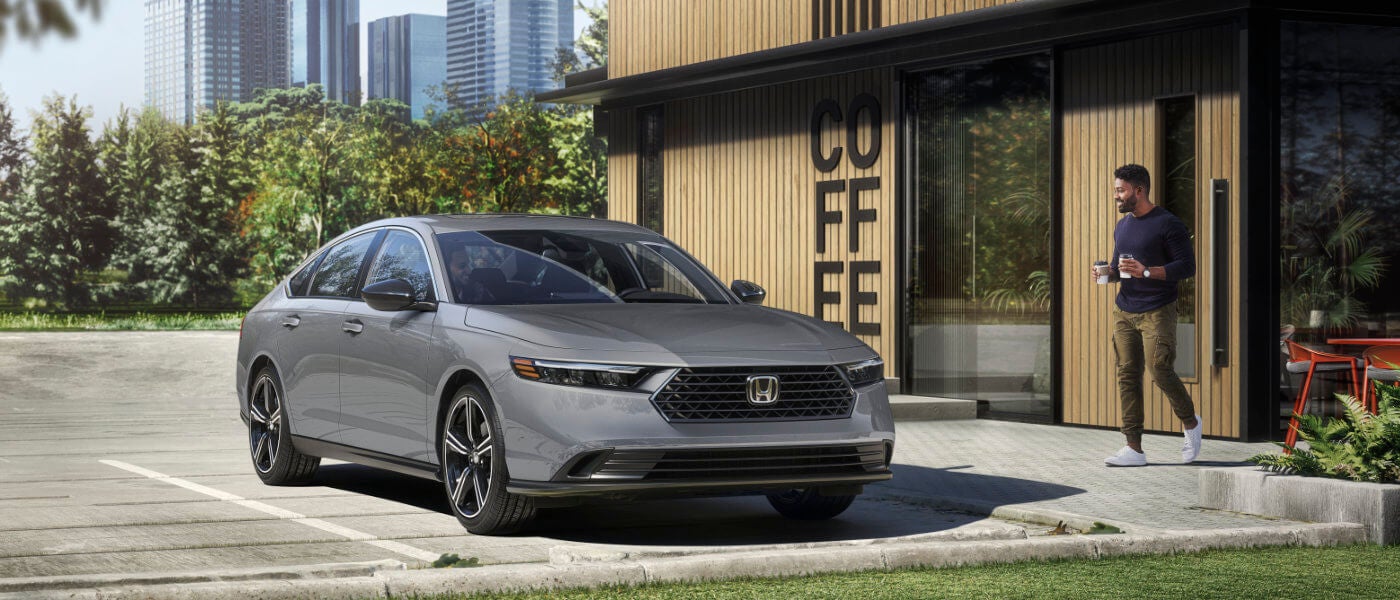 2026 Honda Accord parked outside coffee shop