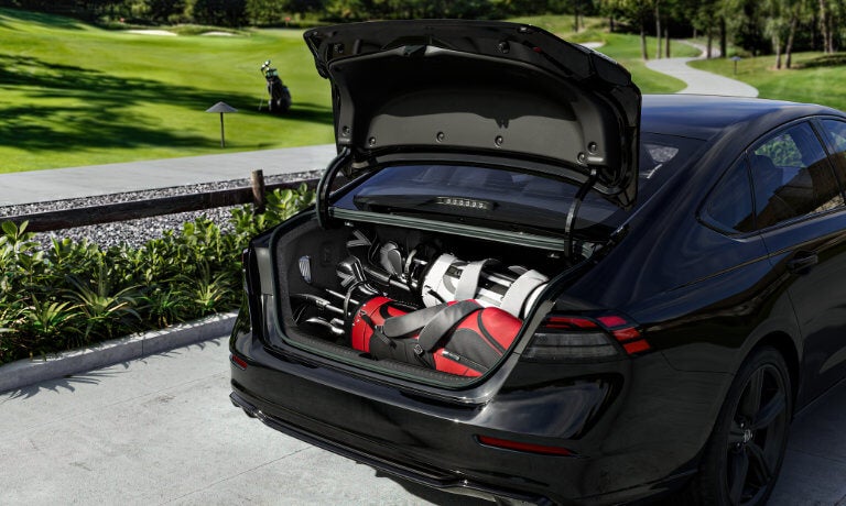 2026 Honda Accord trunk with golf clubs