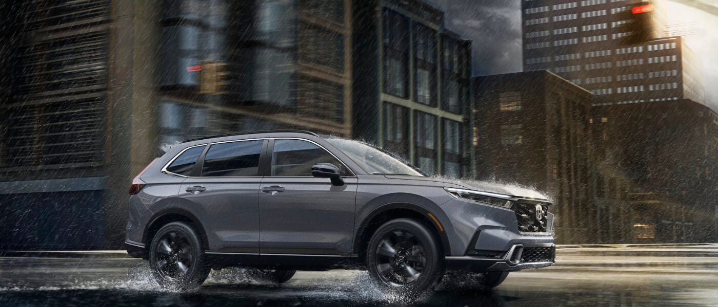 2027 Honda CR-V driving in the rain