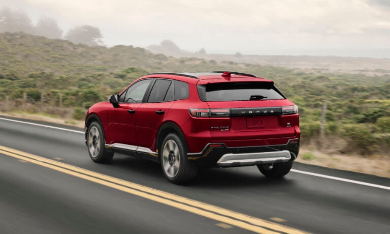 2025 Honda Prologue driving on a foggy road