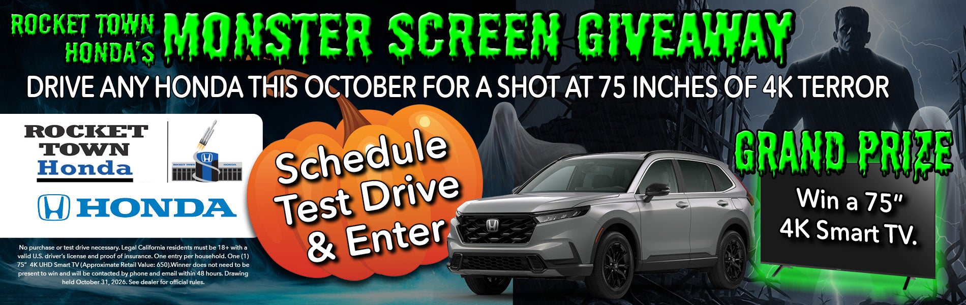 Monster Screen Giveaway | Rocket Town Honda